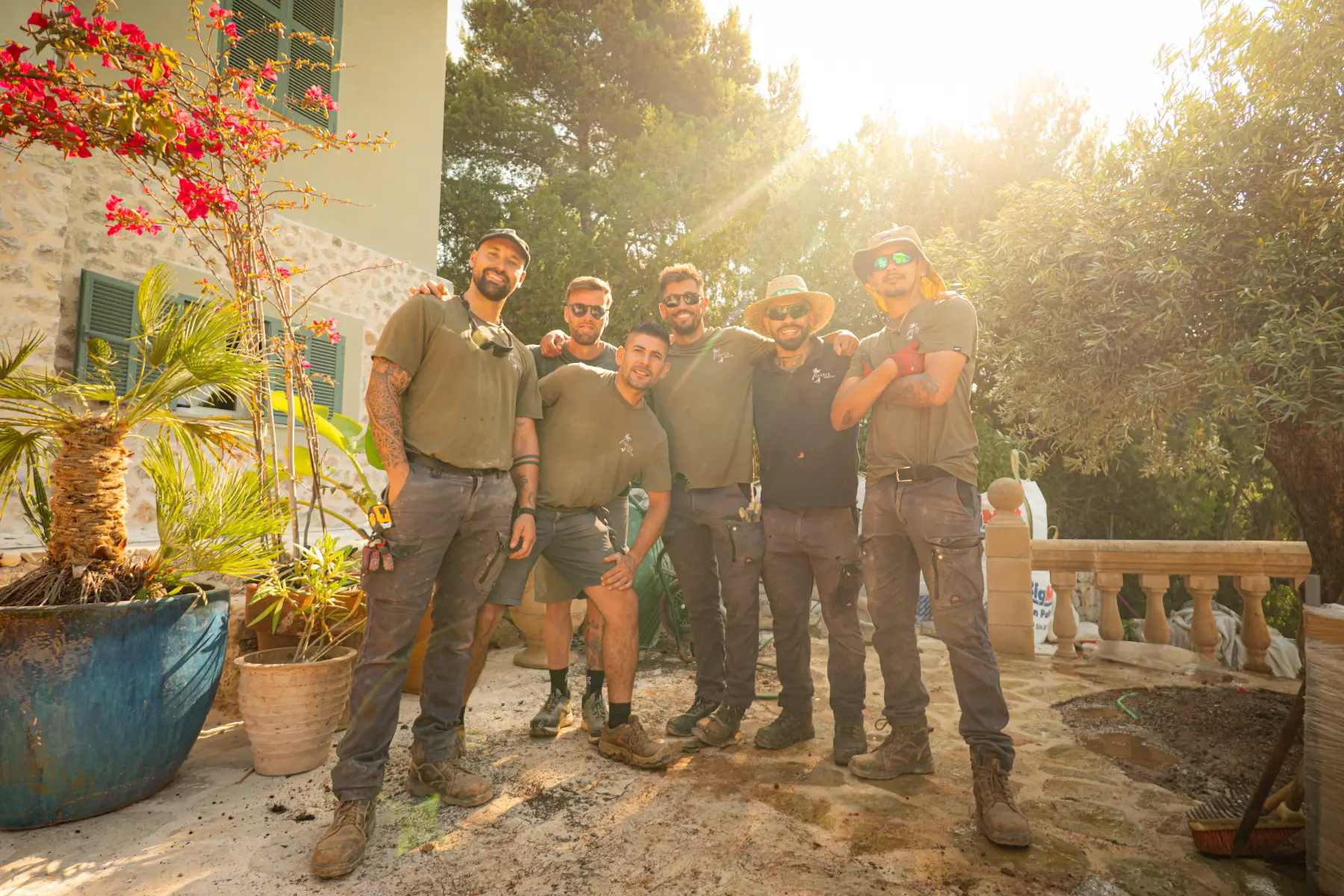 The Garden Solution team working in a garden in Mallorca