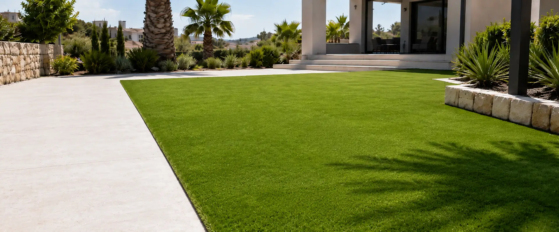 Von Garden Solution auf Mallorca verlegter Kunstrasen