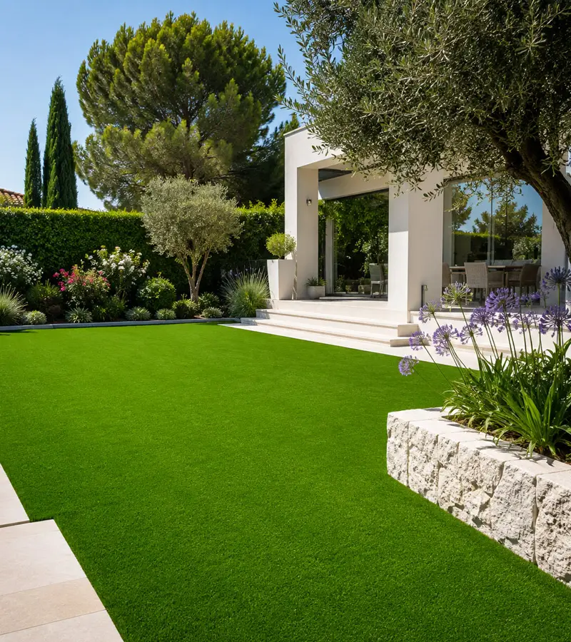 Artificial grass area at a private property in Mallorca